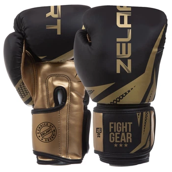 Рукавички для боксу та єдиноборств Zelart Fight Gear Heroe 0866 12 унцій Black-Gold