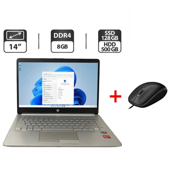 Ноутбук HP Pavilion 14-dk1025wm / 14" (1366x768) TN / AMD Ryzen 3 3250U (2 (4) ядра по 2.6 - 3.5 GHz) / 8 GB DDR4 / 128 GB SSD + 500 GB HDD / AMD Radeon Vega 3 Graphics / WebCam б/в + Подаунок Дротова миша USB