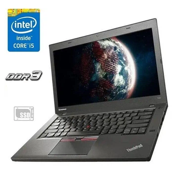 Ноутбук Б-класс Lenovo ThinkPad T450s / 14" (1920x1080) IPS / Intel Core i5-5200U (2 (4) ядра по 2.2 - 2.7 GHz) / 8 GB DDR3 / 128 GB SSD / Intel HD Graphics 5500 / WebCam / VGA б/у