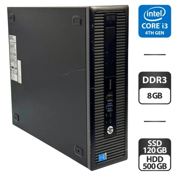 Компьютер HP ProDesk 600 G1 SFF / Intel Core i3-4160 (2 (4) ядра по 3.6 GHz) / 8 GB DDR3 / 120 GB SSD + 500 GB HDD / Intel HD Graphics 4400 б/у
