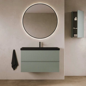 Тумба Royo Vora 131769+126224 підвісна 80 см Mineral Green з раковиною Enzo