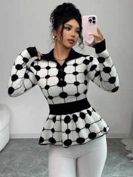 Джемпер SHEIN S Чорно-білий sz25090951676102800