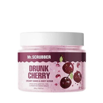 Крем-скраб для рук и тела Mr.SCRUBBER Creamy Hands & Body Scrub Drunk Cherry для разглаживания кожи с ароматом пьянящей вишни 250 г