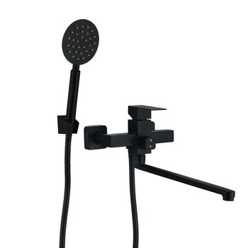 Смеситель для ванны Wezer PRO7-02 однорычажный, черный + ручная лейка