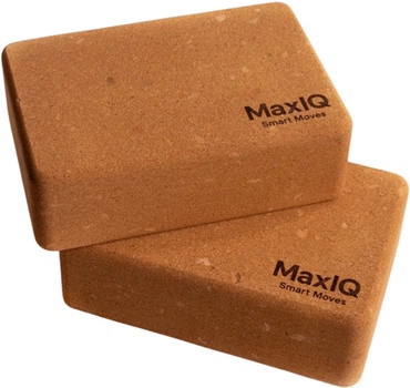 Блок для йоги пробковый MaxIQ 23х15х8 см Коричневый (MaxIQ-MD1244)