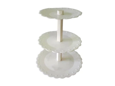 Подставка для торта 3 х ярусная Стойка пластиковая для капкейков D 20 / 24 / 29 cm H 40 cm