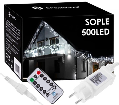 Гірлянда Springos Бурульки 500 LED з пультом (5907719412610)