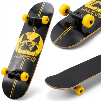 Скейтборд деревянный SP-Sport Skateboard Cat 4411-4 размер 78х20см Black-Yellow