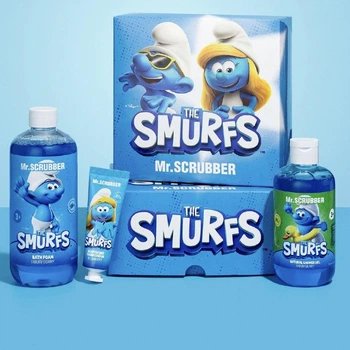 Подарунковий набір Mr.Scrubber The Smurfs Bubble Fun Set Крем для рук 30 г + Гель для душу 250 мл + Піна для ванни 400 мл