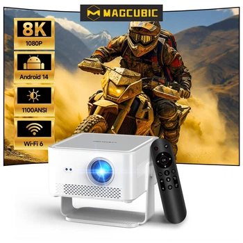 Проектор MAGCUBIC HY450 MAX портативний домашній кінотеатр 1100 ANSI 2 / 16 gb Full HD 1080 p 60 Hz Android TV автофокус вай фай блютуз пульт