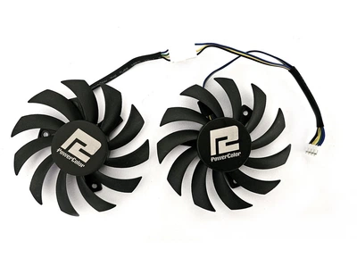 Вентилятор кулер для видеокарты PowerColor RX 6500 XT Fighter (orgnl) 75 мм FirstD FD7010H12D (FD8010H12D) комплект 2 шт (№532)