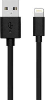 Kabel zasilający i synchronizujący WOW Lightning - USB Type-A 1 m Black (WOWCBLMFI1MB)