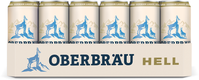 Упаковка пива Oberbrau Hell світле фільтроване 5% 0.5 л х 24 шт (4019357458927)