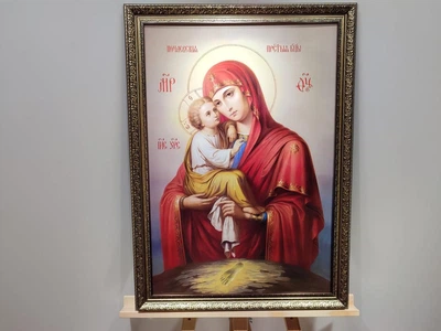 Почаевская икона Божией Матери в багетной раме 50х70 см. №G126