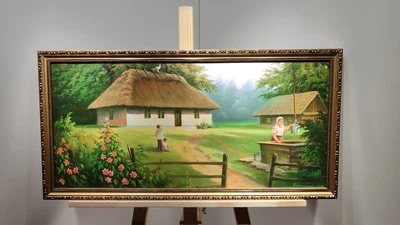 Картина Шевченковский дом в багетной раме 33х70 см. №382