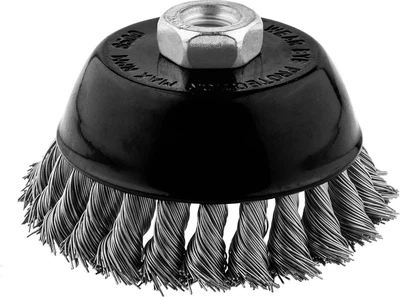 Дротяна щітка фронтальна NEO Tools  100 мм x M14 INOX 57-583 (5906692011292)