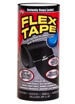 Водонепроникний Скотч Flex Tape 20 х 100 см (PP + розплавлений клей) Чорний