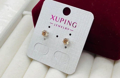 Сережки гвоздики с камушком Xuping гипоаллергенные серьги бижутерия украшения для женщин