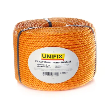 Канат полипропиленовый 6мм 200м UNIFIX