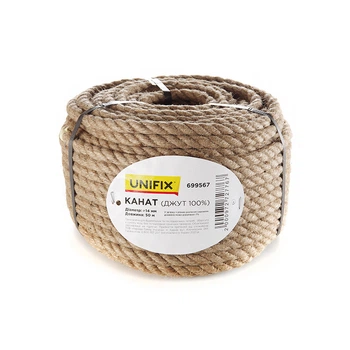 Канат джутовый 100% 14мм 50м UNIFIX