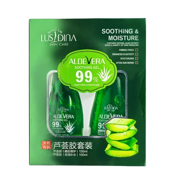 Набор увлажняющих гелей по уходу за лицом и телом c алоэ Lusidina Aloe Vera 99 %