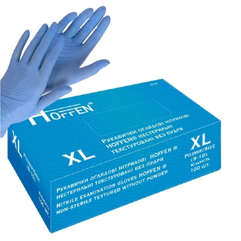Перчатки нитриловые XL Hoffen 3.2г нестерильные текстурированные 50пар/уп HFN-11301XL