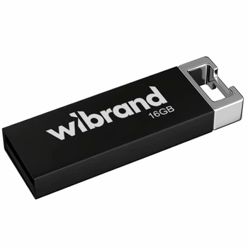 USB флешка Wibrand 16Гб USB 2.0 черный металл для хранения данных