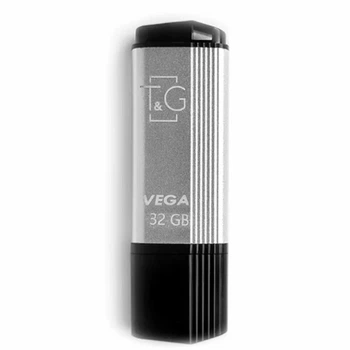 USB флешка 32 ГБ T&G Vega 121 сірий пластик метал для зберігання даних