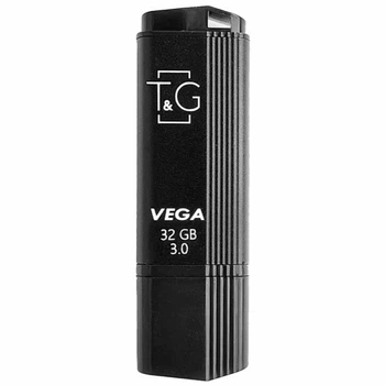 Флешка USB 3.0 32GB черная пластик металл для хранения данных модель Vega 121