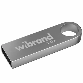 USB флешка 64GB Wibrand Puma серебро металл для хранения данных и переноса информации