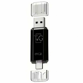 USB флешка T&G 64GB USB Type C черный для хранения и переноса данных