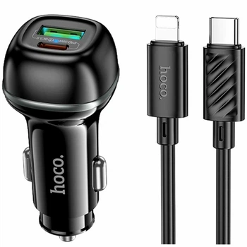 Авто зарядний пристрій Hoco Z58A 48Вт 12-24V 2USB Type-C Lightning чорний