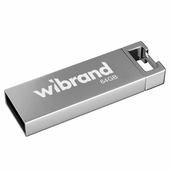 USB флешка 64 Гб металл серебро для хранения данных Wibrand Chameleon