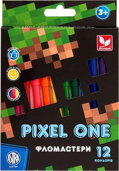 Фломастери Pixel One, (12 кольорів) школярик (292893)