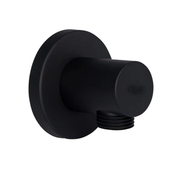 Набор Qtap: Подключение для шланга Spojeni Matt Black, округлое QTCRBB030