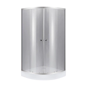 Lidz Набор: Душевая кабина Latwa SC90x90.SAT.LOW.DGR, полукруглая, стекло тонированное 4 мм + Душевой поддон Kapielka ST90x90x14