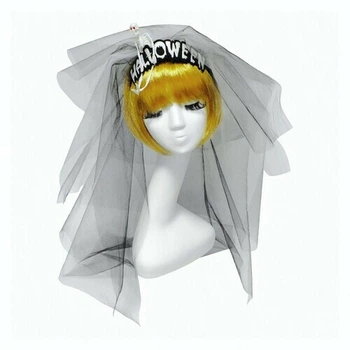 Фата Halloween на обручі SETA Decor 15-635BLK-WT