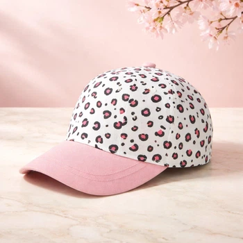 Детская бейсболка с леопардовым принтом для девочки 4-7Y (50-51,5 см) Primark розовый