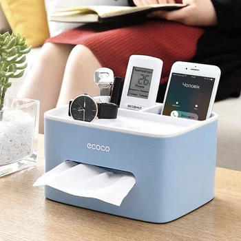 Органайзер для серветок та дрібних речей ECOCO Organizer Tissue Box Blue