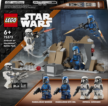 Zestaw klocków LEGO Star Wars Zasadzka na Mandalorze — zestaw bitewny 109 elementów (75373)