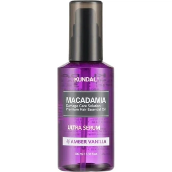 Сироватка для волосся зволожуюча Амбра Ваніль Kundal Macadamia Ultra Hair Serum Amber Vanilla 100 мл