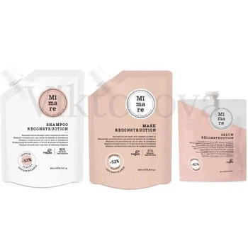 Набір для відновлення волосся Mimare: Шампунь Mimare Reconstruction Shampoo 200 мл + Маска Mimare Reconstruction Mask 200 мл + Серум Mimare Reconstruction Serum 40 мл
