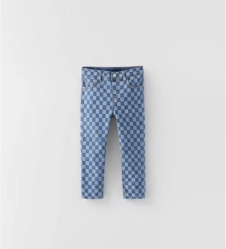 Вузькі джинси в клітку 104 на 3/4 років Zara