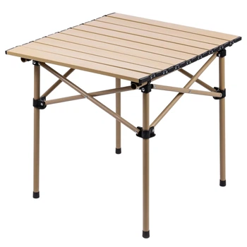 Стіл розкладний туристичний Folding table 52 х 52 х 51 см (MH-5507) Бежевий