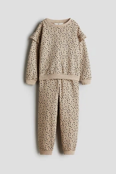 Детский спортивный костюм для девочки (свитшот + штаны) H&M 92 см Леопардовый 1204940 (4821000406540)