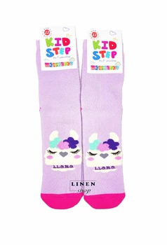 Фиолетовые махровые зимние детские носки с ламой на 10-11лет Master Step KidStep 055 22 (обувь 32-34; 10-11лет)