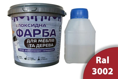 Эпоксидная краска для мебели фасадов и дерева ArtCraft 1.5 кг красная двухкомпонентная (А+В)