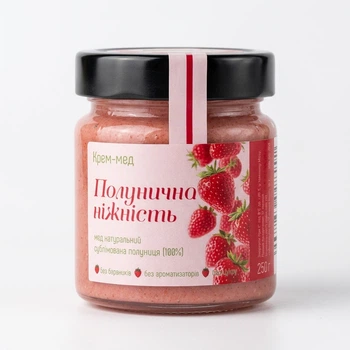Крем-мед «Клубничная нежность» натуральный медовый десерт 250 г Золотой нектар