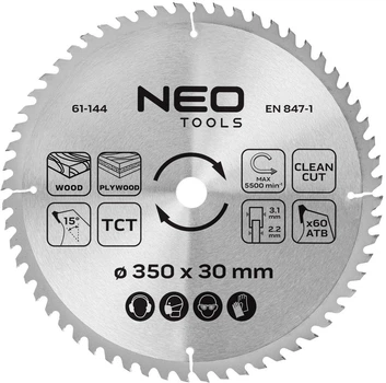 Диск побідитовий Neo Tools для пилки 350 x 30 мм (5906692014316)
