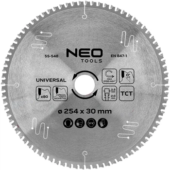 Диск побідитовий Neo Tools для пилки 254 x 30 мм (5906692004003)